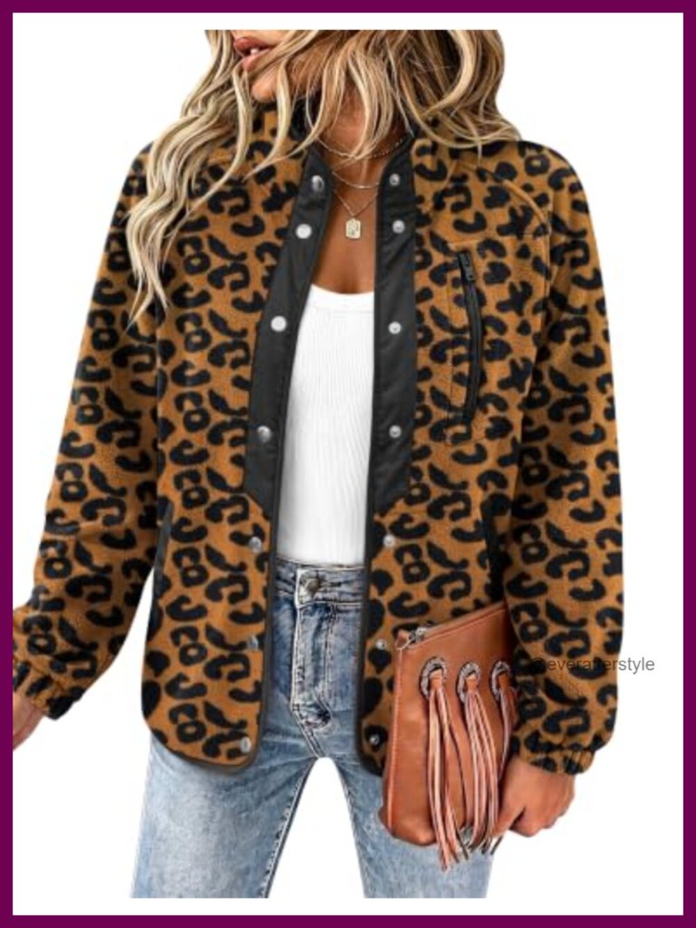 Zeagoo Women Fleece Jacket Western Aztec Print Snap Button Down Outerwear